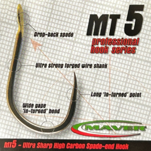 Haczyki Maver MT5 bezzadziorowe z łopatką